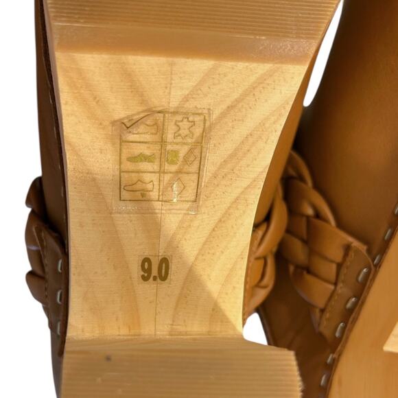 Dolce Vita Hila Leather Platform Clogs Women’s 9 Brown Wooden Block Heel NEW - Picture 9 of 9